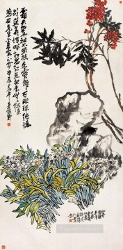  chinese oil painting - Wu cangshuo green antique Chinese